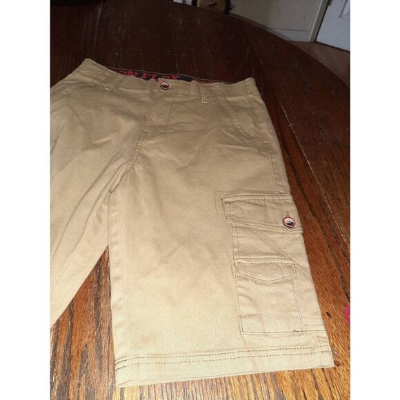 Mens Size 29 Iron Flex Tan Cargo Carpenter High Rise Shorts with Pockets - Picture 2 of 2